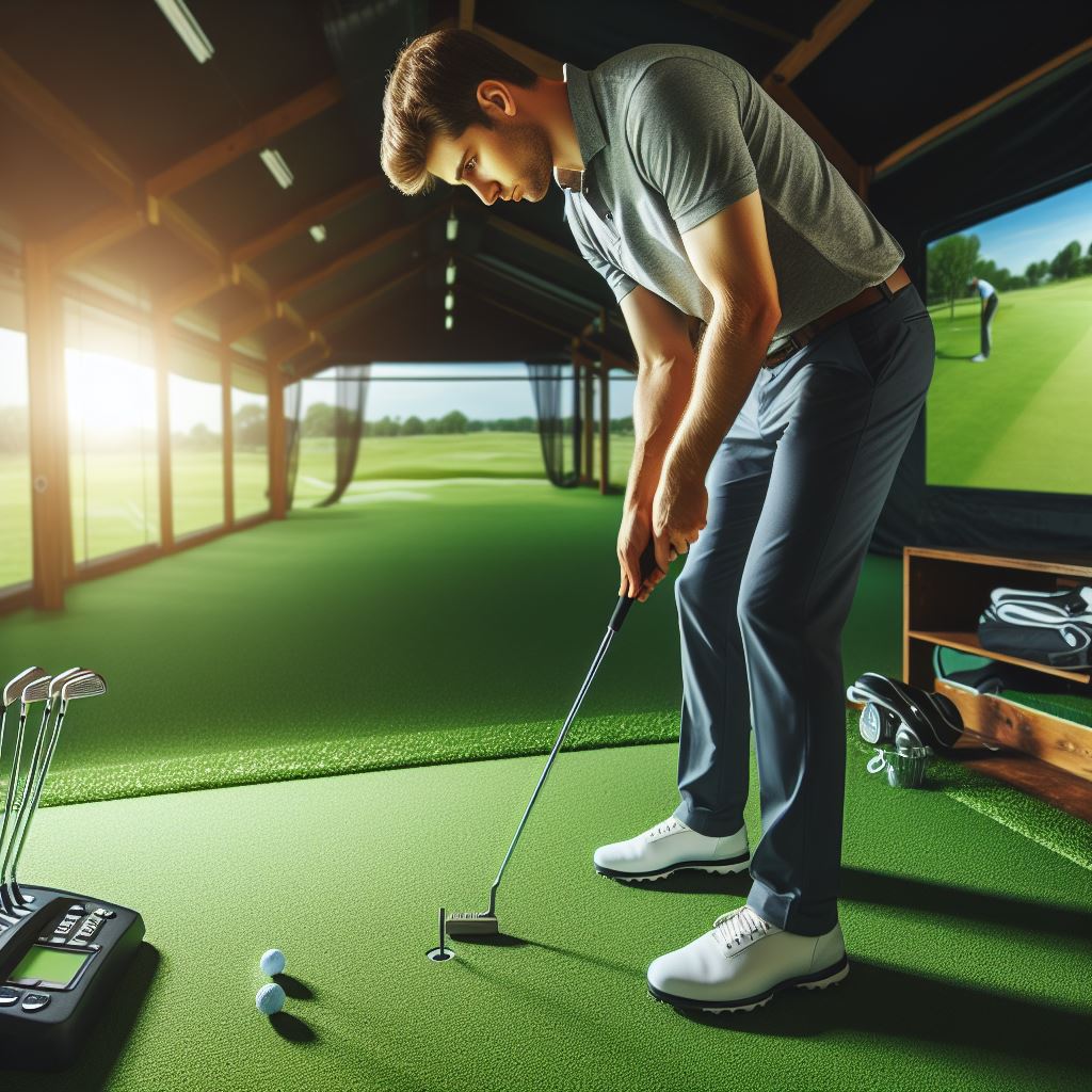 Golf Simulator Putting Practice