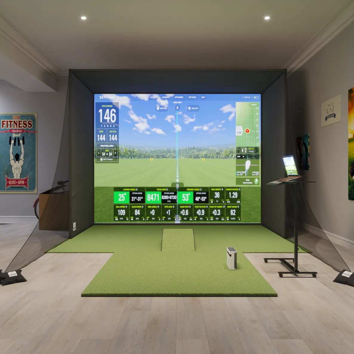 skytrak swingbay golf simulator
