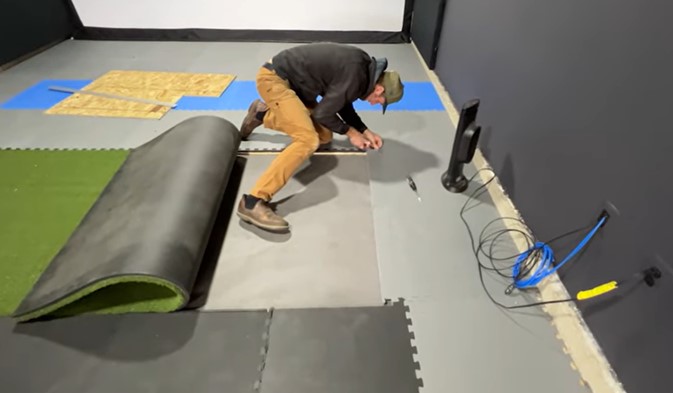 Golf Simulator Recess Hitting Mat